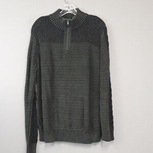 𝅺rock & Republic Black Wash Ribbed Half Zip Sweater